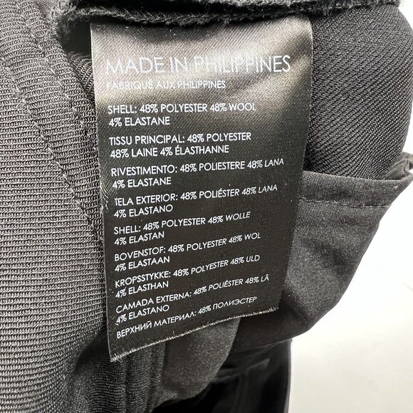 Club Monaco Black Enamel Ring Wool Blend Pants 6 NWT Ankle Straight - Picture 15 of 16